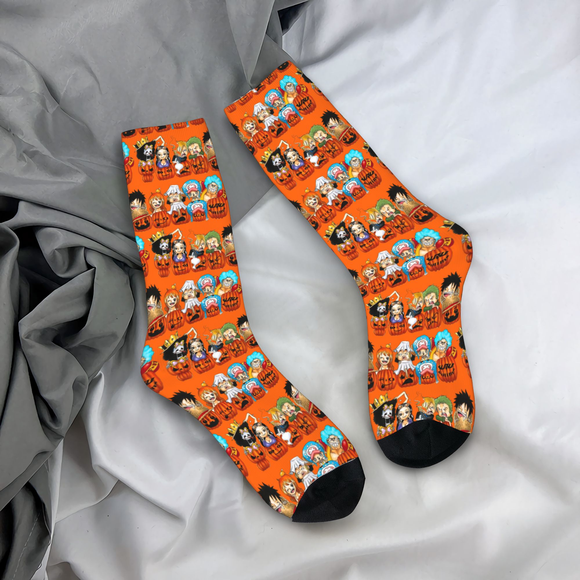 Men Accessories All - o-One-P-Piece-e One-Piece Halloween Luffys Kürbis-Socken für