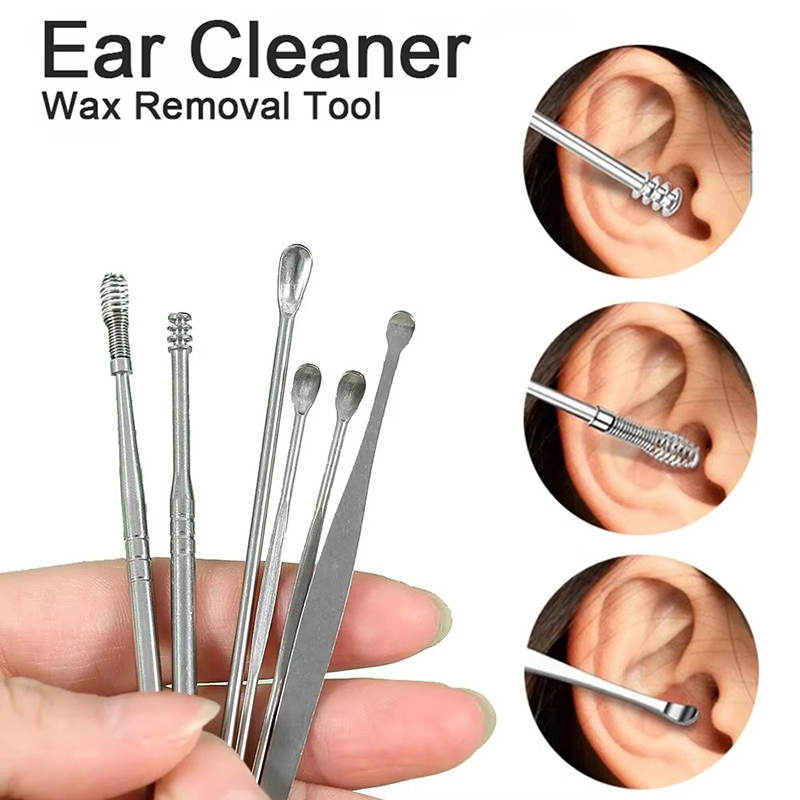 Men'S Accessories Types - 6-teiliges Ohrenschmalz-Entfernungsset, Ohrenreinigungs- und Badezubehör, Edelstahl-Ohrpflegeset